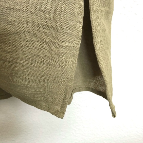 Olive Green Midi Dress with Woven Belt - Picture 3 of 8